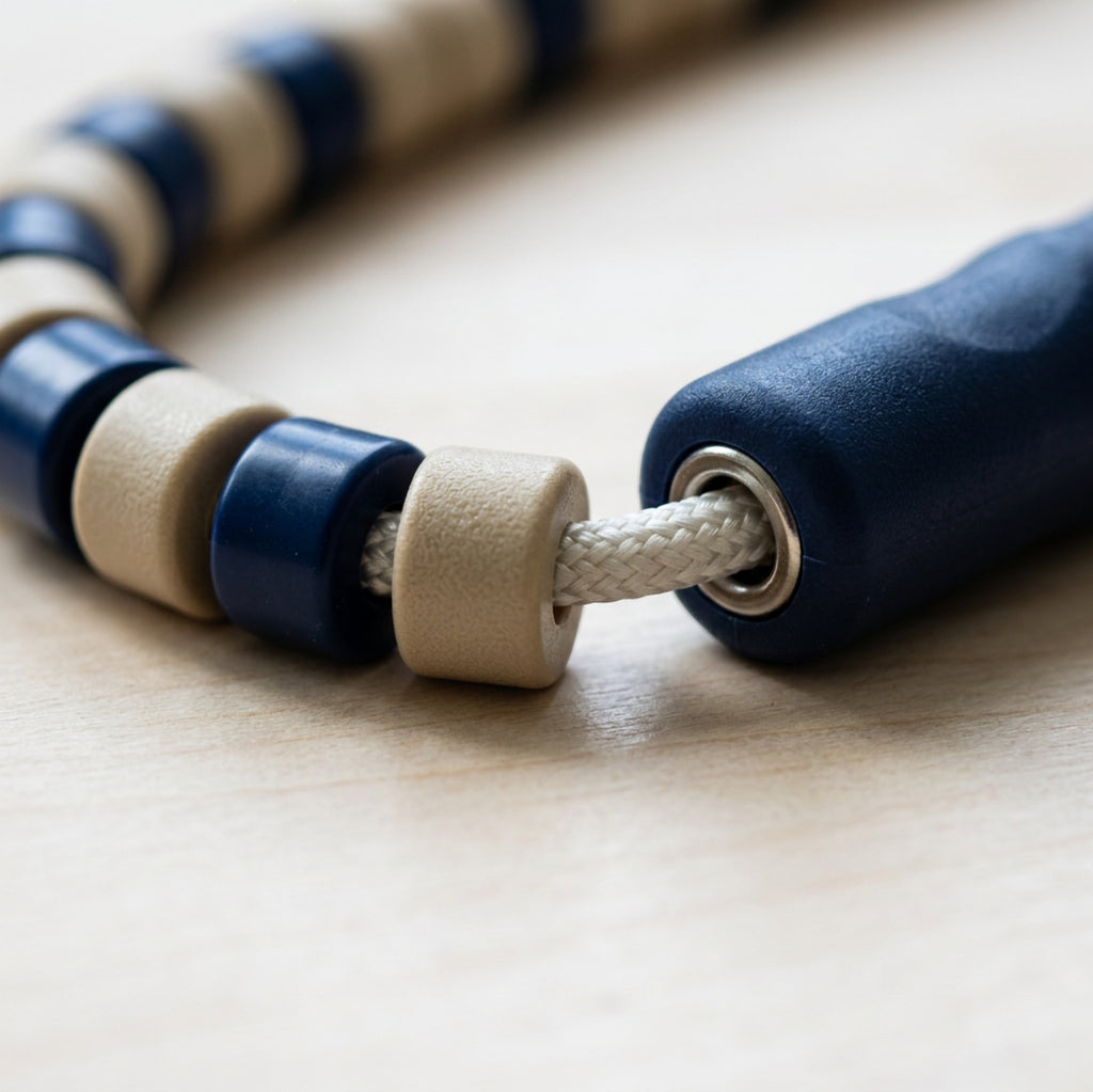 Kezzstudio Cadencebead Jump Rope 8.5 ft Navy Sand Segments - Detail view
